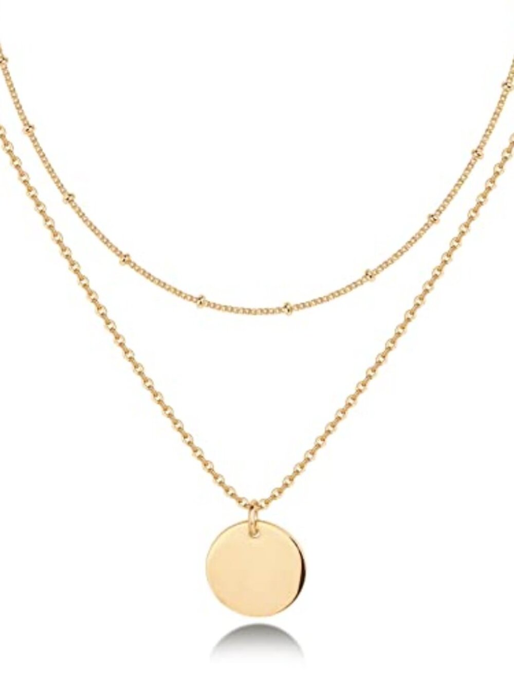 14K Gold Plated Layering Necklaces for Women, Cute Motif Pendants